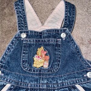 Vintage Winnie The Pooh Denim Kids Overalls 6/9m